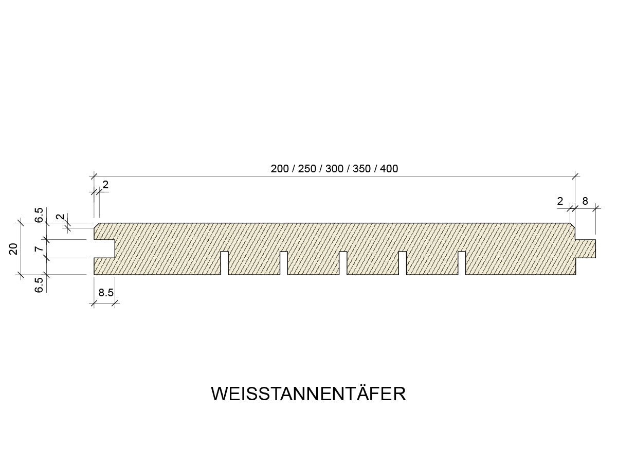 Täfer Weisstanne, UV-Schutz Lichtweiss